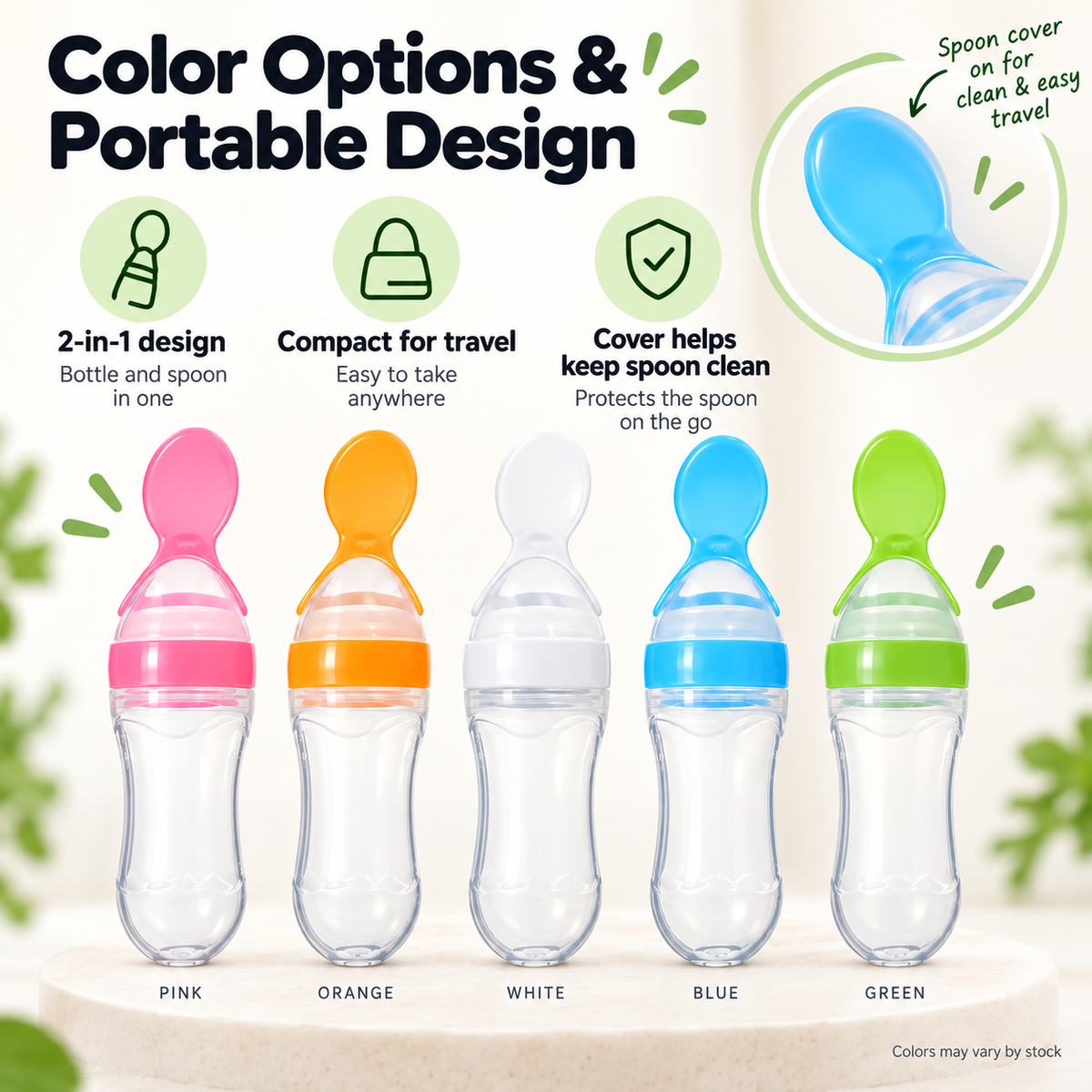 Silicone Baby Spoon Feeder Bottle