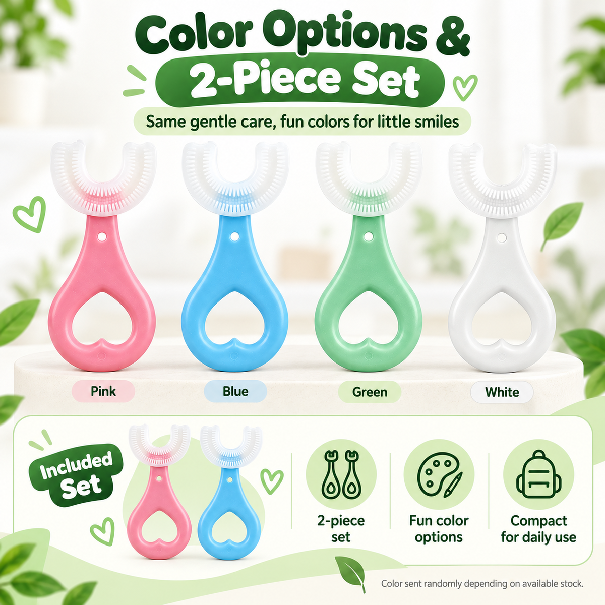 2-Piece U-Shaped Baby Toothbrush Set